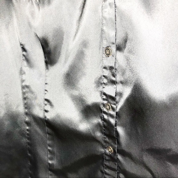 Lane Bryant Black Button Down Short Sleeve Shirt - Picture 5 of 6